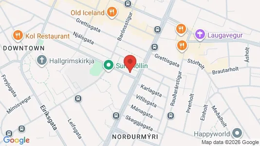 Apartments for rent i Reykjavík Miðborg - kort over placeringen