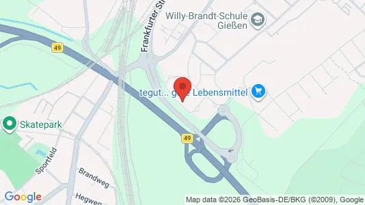 Apartments for rent i Gießen - kort over placeringen