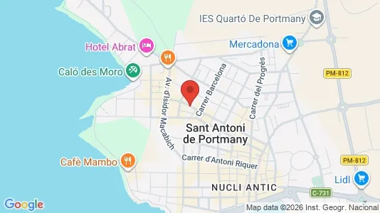 Apartments for rent i Sant Antoni de Portmany - kort over placeringen