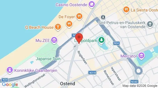 Apartments for rent i Oostende - kort over placeringen