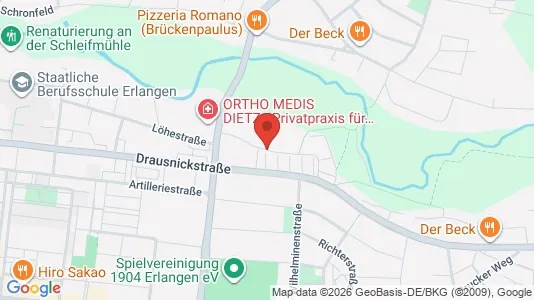 Apartments for rent i Erlangen - kort over placeringen