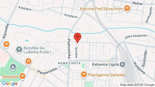 Apartments for rent i Katowice - kort over placeringen