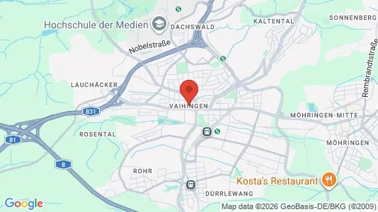 Apartments for rent i Stuttgart Vaihingen - kort over placeringen