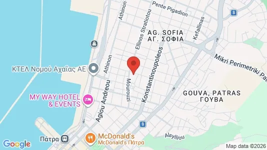 Apartments for rent i Patras - kort over placeringen