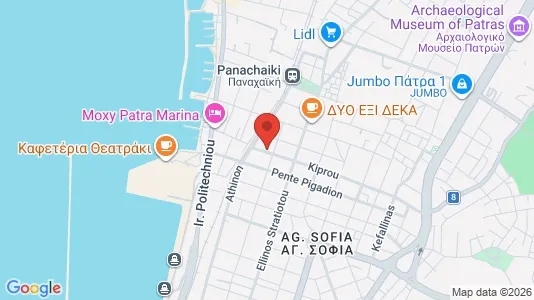 Apartments for rent i Patras - kort over placeringen