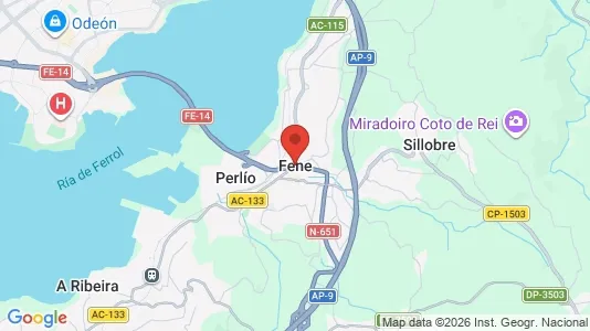 Apartments for rent i Fene - kort over placeringen