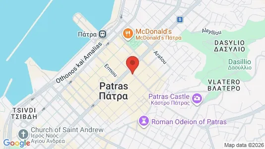 Apartments for rent i Patras - kort over placeringen