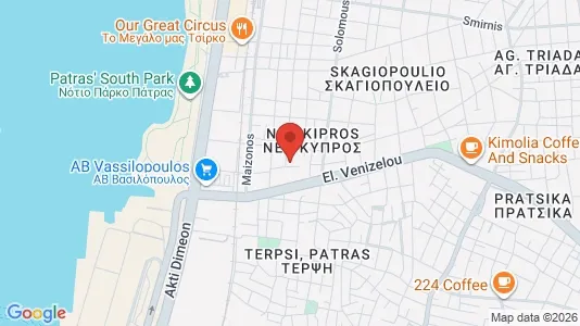Apartments for rent i Patras - kort over placeringen