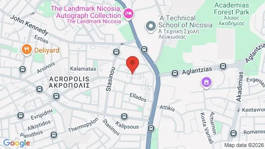 Apartments for rent i Nicosia Strovolos - kort over placeringen