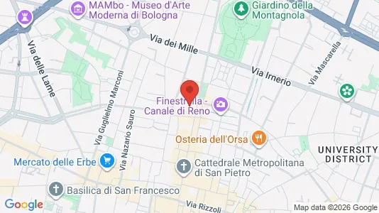 Apartments for rent i Bologna - kort over placeringen