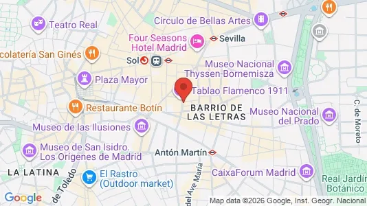 Apartments for rent i Madrid Centro - kort over placeringen