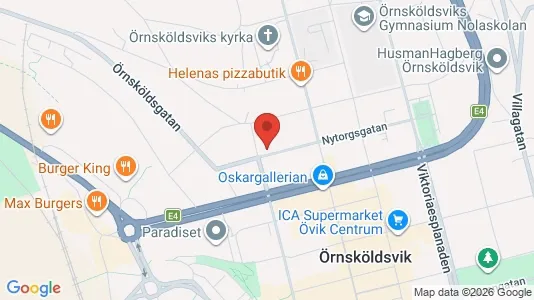 Apartments for rent i Örnsköldsvik - kort over placeringen