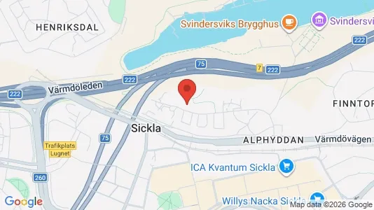 Rooms for rent i Nacka - kort over placeringen