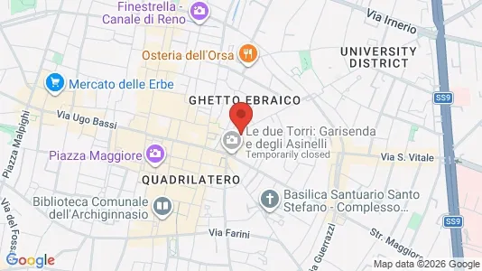 Apartments for rent i Bologna - kort over placeringen