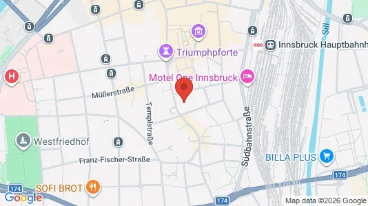 Apartments for rent i Innsbruck - kort over placeringen