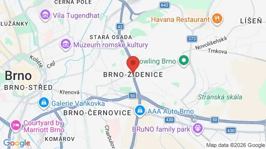 Houses for rent i Brno-Židenice - kort over placeringen