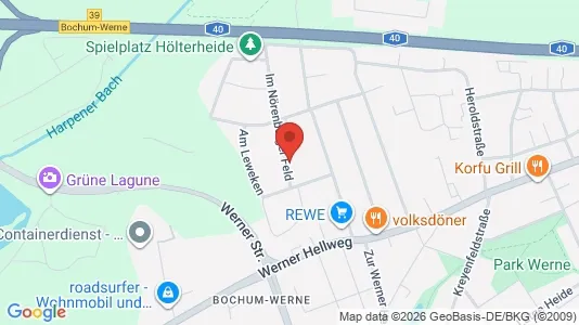 Apartments for rent i Bochum - kort over placeringen
