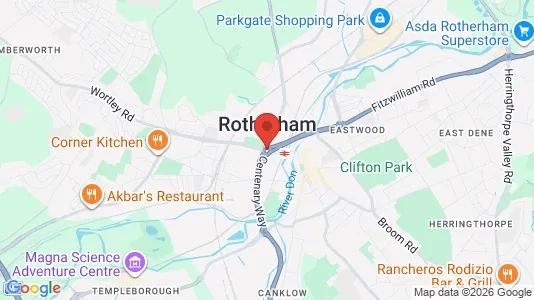 Apartments for rent i Rotherham - South Yorkshire - kort over placeringen