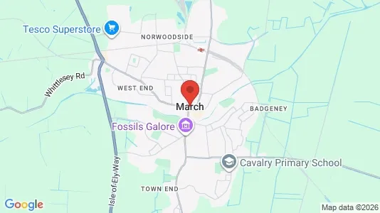 Rooms for rent i March - Cambridgeshire - kort over placeringen
