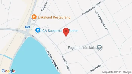 Apartments for rent i Boden - kort over placeringen