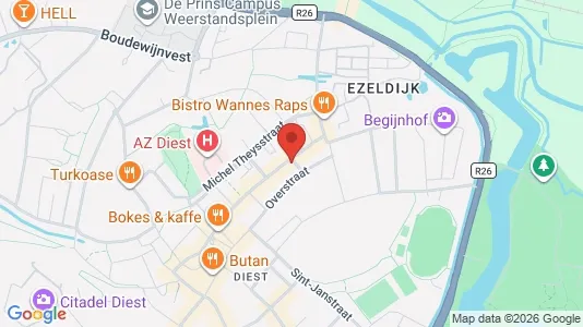 Apartments for rent i Diest - kort over placeringen