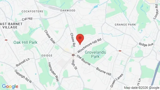 Houses for rent i London N14 - kort over placeringen