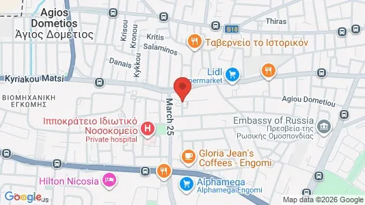 Apartments for rent i Nicosia Egkomi - kort over placeringen
