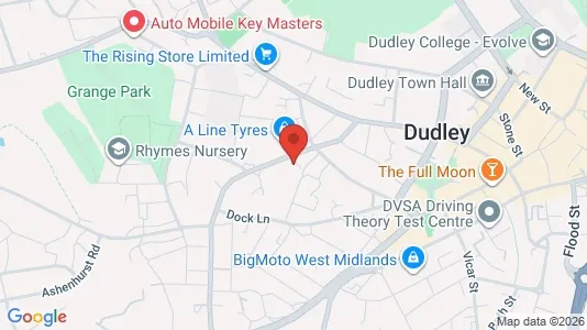 Rooms for rent i Dudley - West Midlands - kort over placeringen