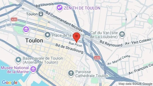 Apartments for rent i Toulon - kort over placeringen