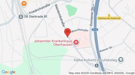 Apartments for rent i Oberhausen - kort over placeringen
