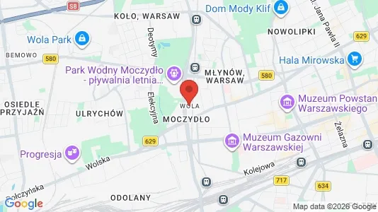 Apartments for rent i Warszawa Wola - kort over placeringen