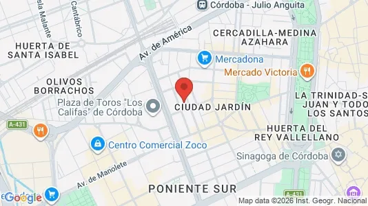 Rooms for rent i Córdoba - kort over placeringen