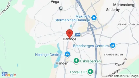 Houses for rent i Haninge - kort over placeringen