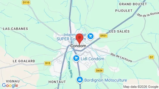 Apartments for rent i Condom - kort over placeringen