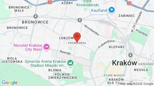 Apartments for rent i Kraków Krowodrza - kort over placeringen