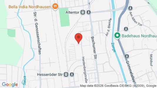 Apartments for rent i Nordhausen - kort over placeringen