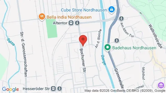 Apartments for rent i Nordhausen - kort over placeringen