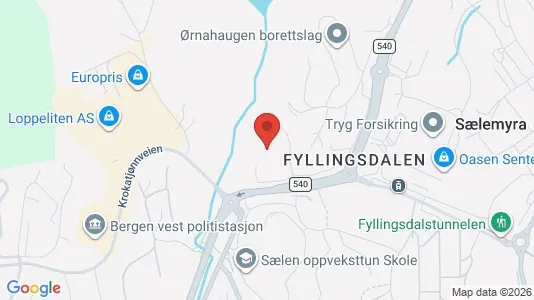 Apartments for rent i Bergen Fyllingsdalen - kort over placeringen