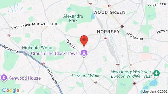 Apartments for rent i London N8 - kort over placeringen