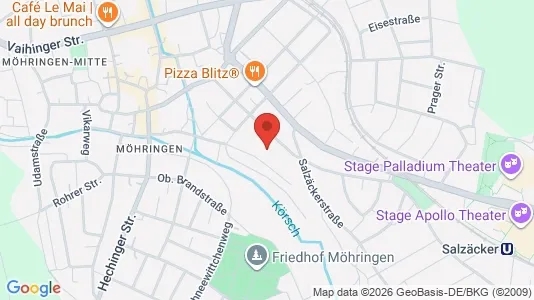 Apartments for rent i Stuttgart Möhringen - kort over placeringen