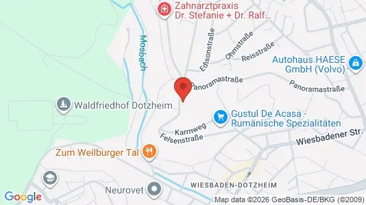 Apartments for rent i Wiesbaden - kort over placeringen