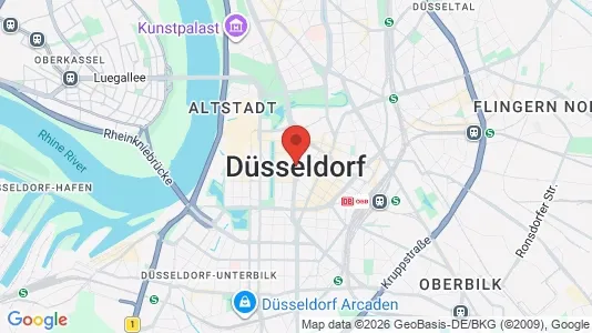 Apartments for rent i Dusseldorf - kort over placeringen