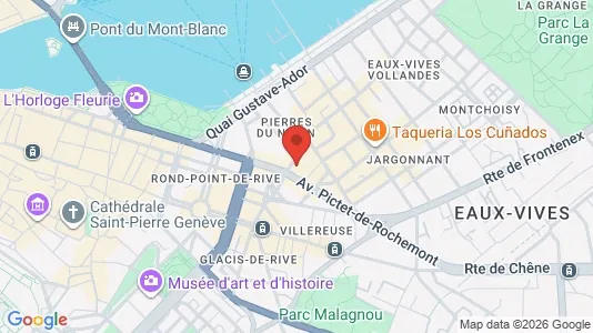 Apartments for rent i Geneva EAUX-VIVES - kort over placeringen