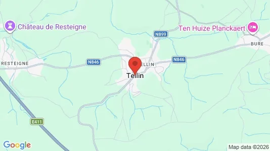 Houses for rent i Tellin - kort over placeringen