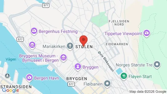 Apartments for rent i Bergen Bergenhus - kort over placeringen