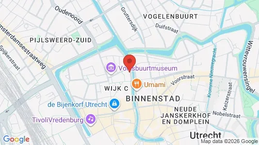 Apartments for rent i Utrecht Binnenstad - kort over placeringen