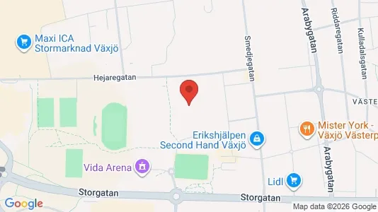Apartments for rent i Växjö - kort over placeringen