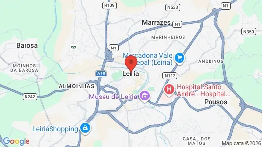 Apartments for rent i Leiria - kort over placeringen