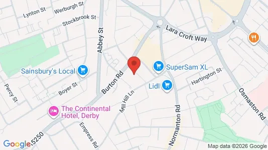 Apartments for rent i Derby - Derbyshire - kort over placeringen