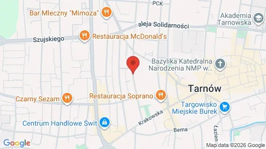 Apartments for rent i Tarnów - kort over placeringen